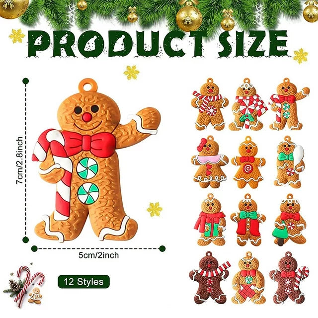 12 Pack Gingerbread Man Christmas Ornament