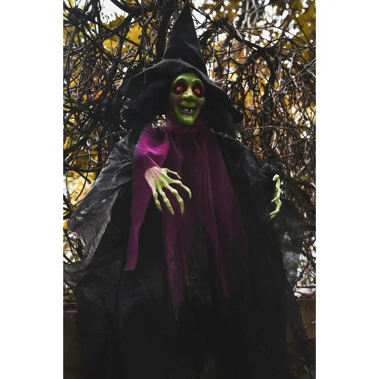 Lifesize Spirit Halloween Animated Hanging Witch Eyes Bright Scary Animatronic Outdoor Indoor Decoration LED