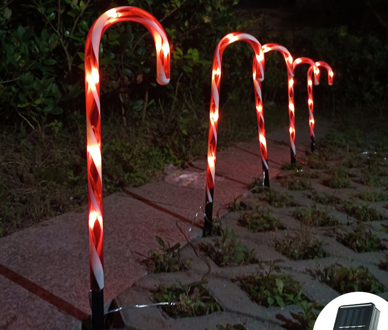 Cane Lights Christmas Outdoor Decor Solar Powered