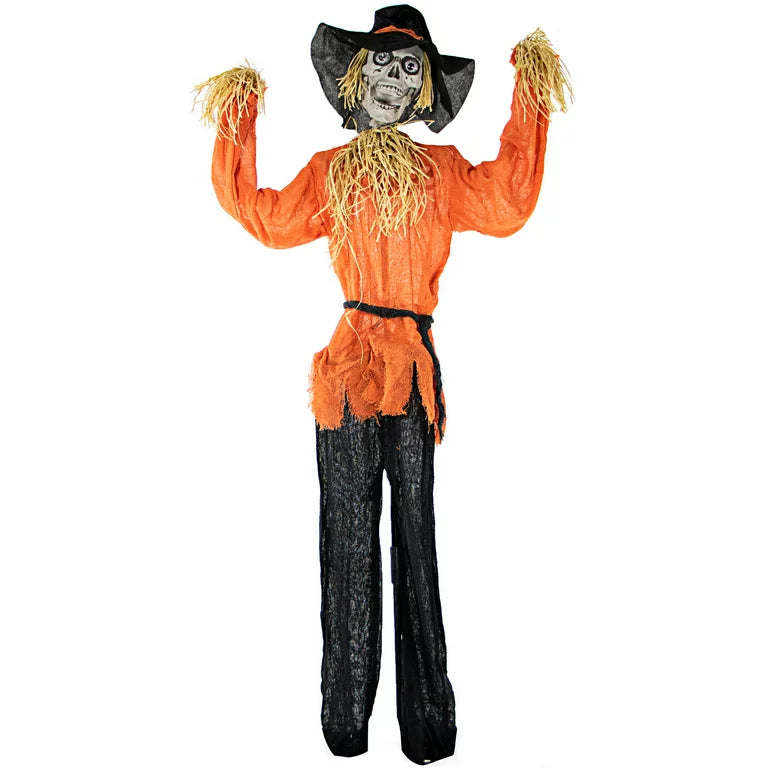 Life Size Scary Halloween Skeleton Scarecrow Animated