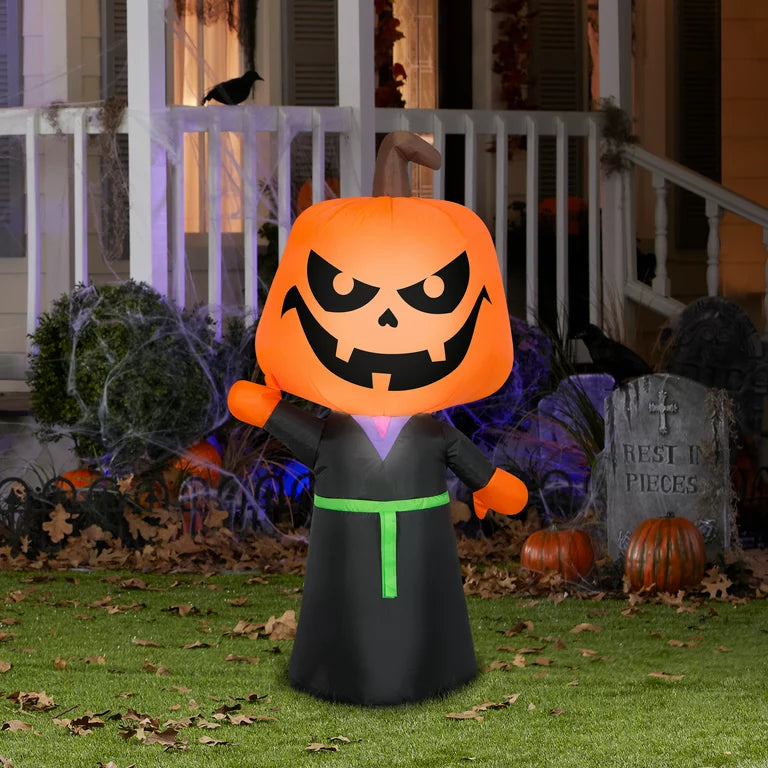 Halloween 3.5' LED Reaper Pumpkin Inflatable