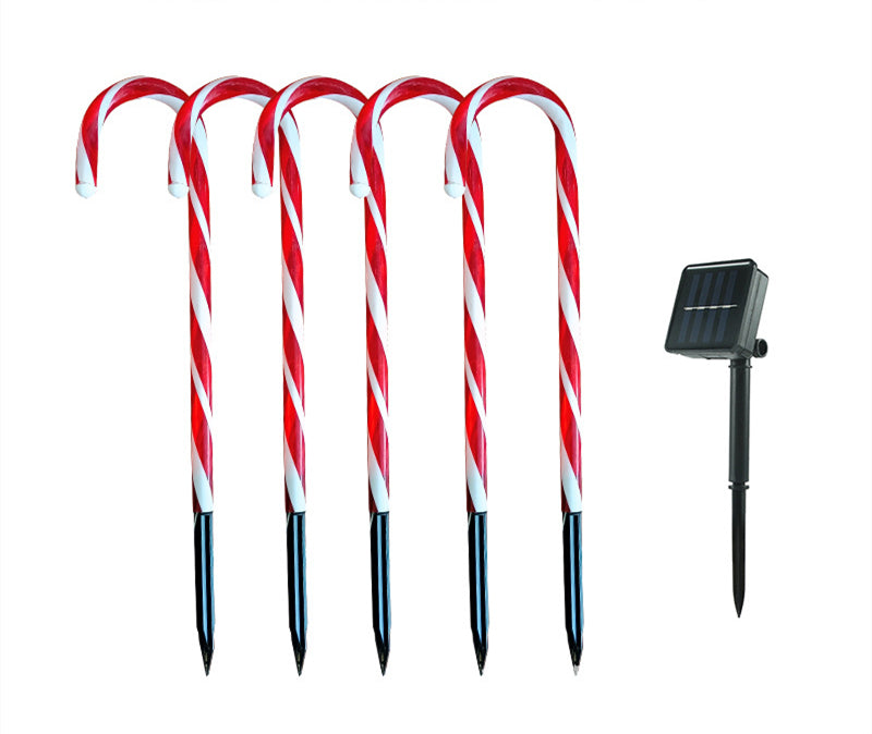 Cane Lights Christmas Outdoor Decor Solar Powered