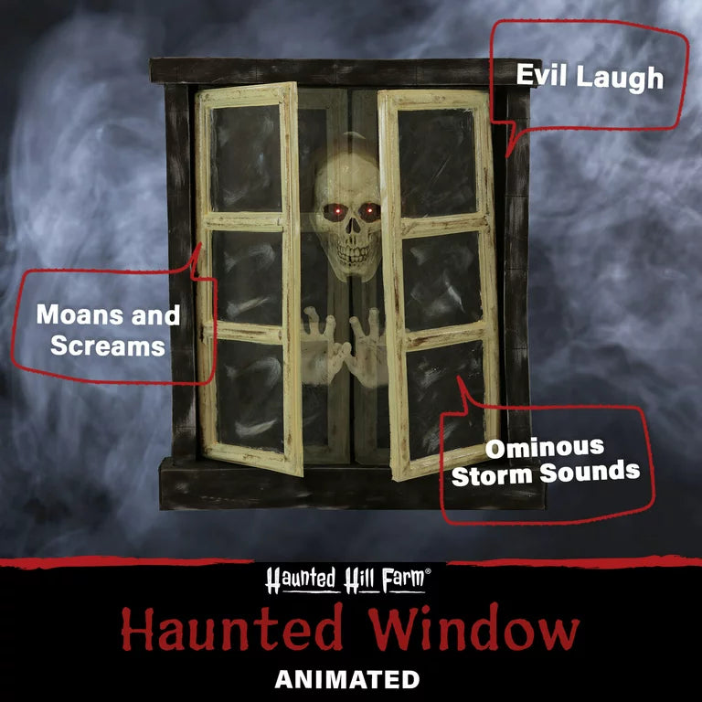 Lifesize Spirit Halloween Animated Window Skeleton Scary Animatronic Outdoor Indoor Decoration