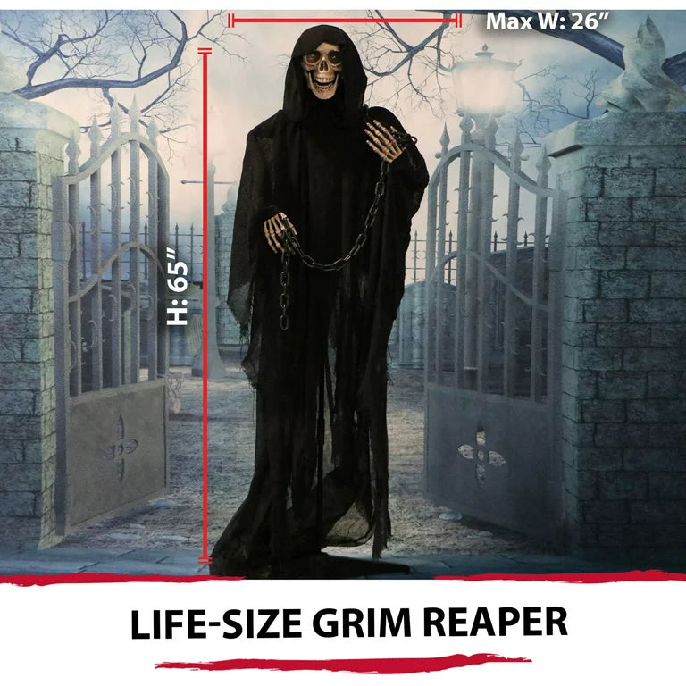 Life Size Scary Grim Reaper Animated