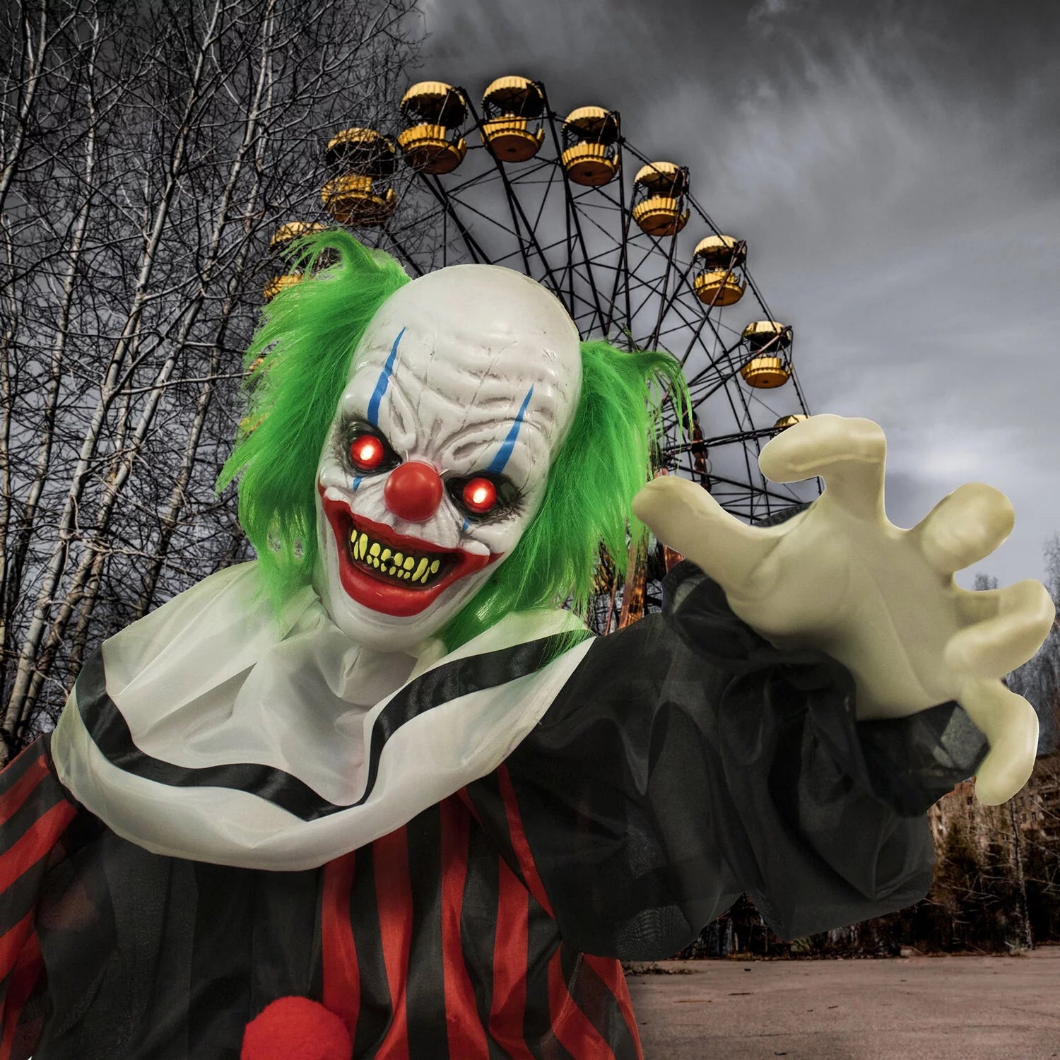 Life Size Scary Halloween Clown Animated V2