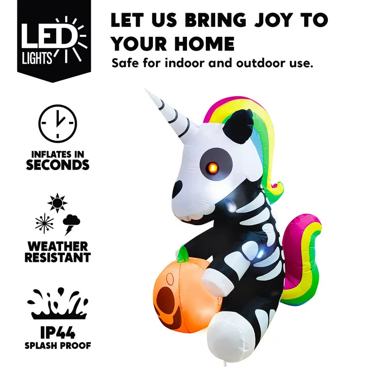 Sitting Skeleton Unicorn Inflatable