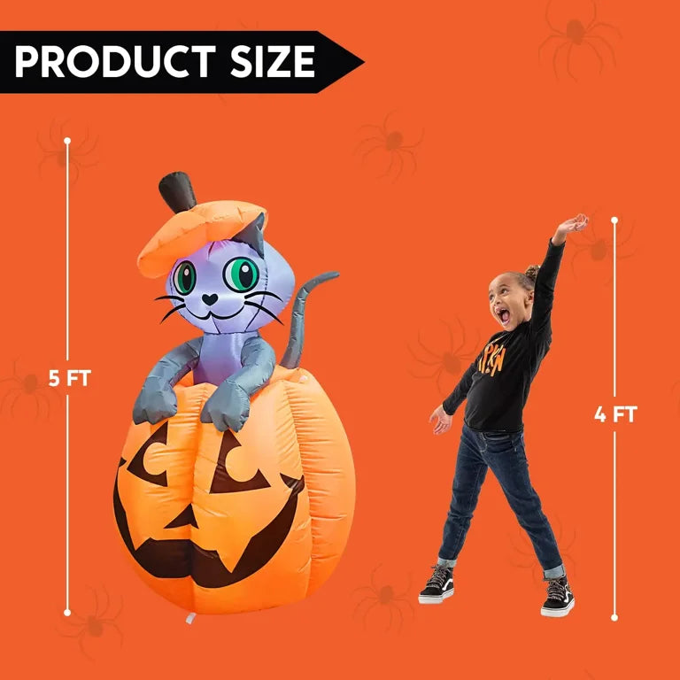 Halloween Animated Kitty Cat Inflatable Decoration