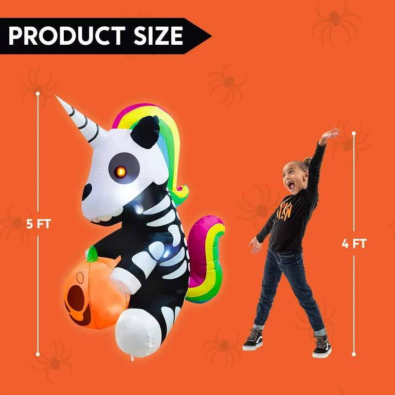 Sitting Skeleton Unicorn Inflatable