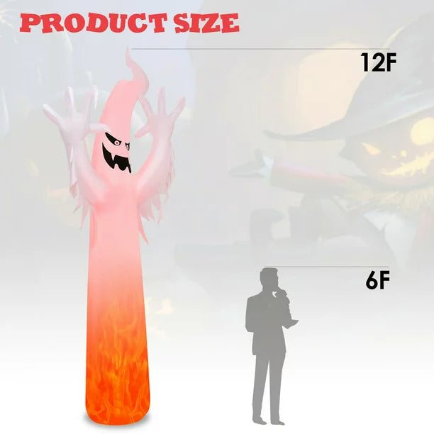 12Ft Giant Halloween Ghost Inflatable LED