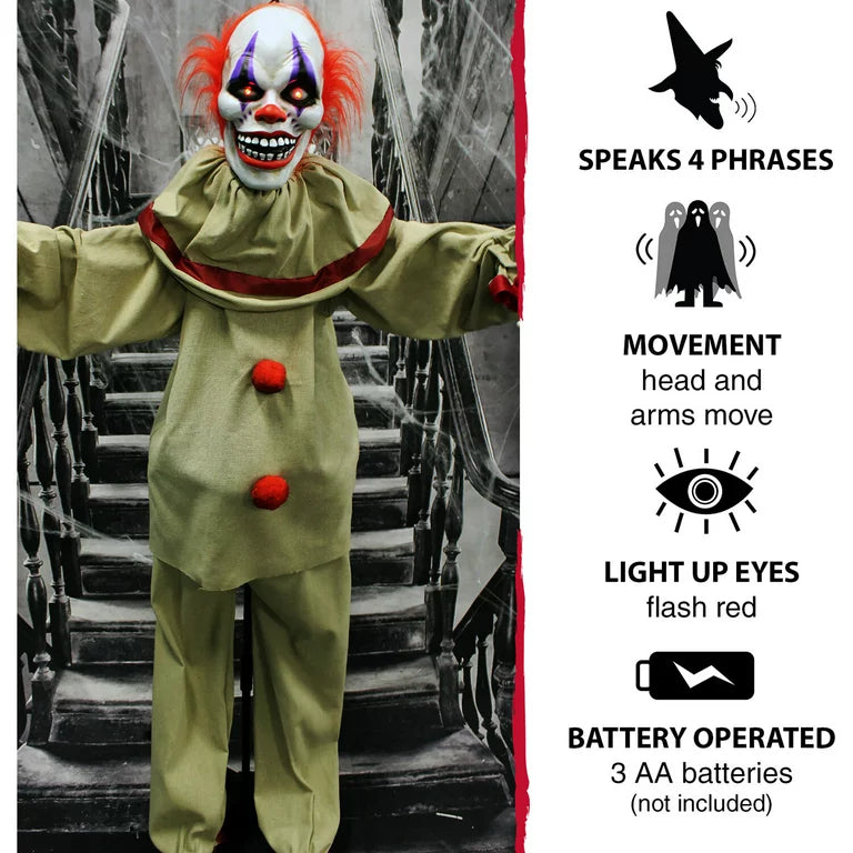 Lifesize Halloween Circus Clown Animatronic