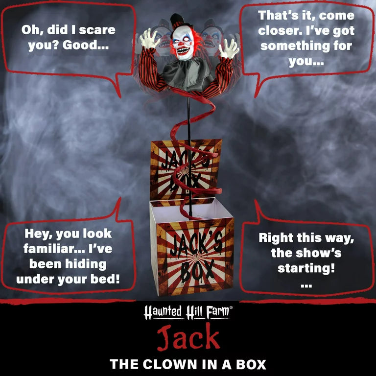 Lifesize Halloween Animated Clown Box Scary