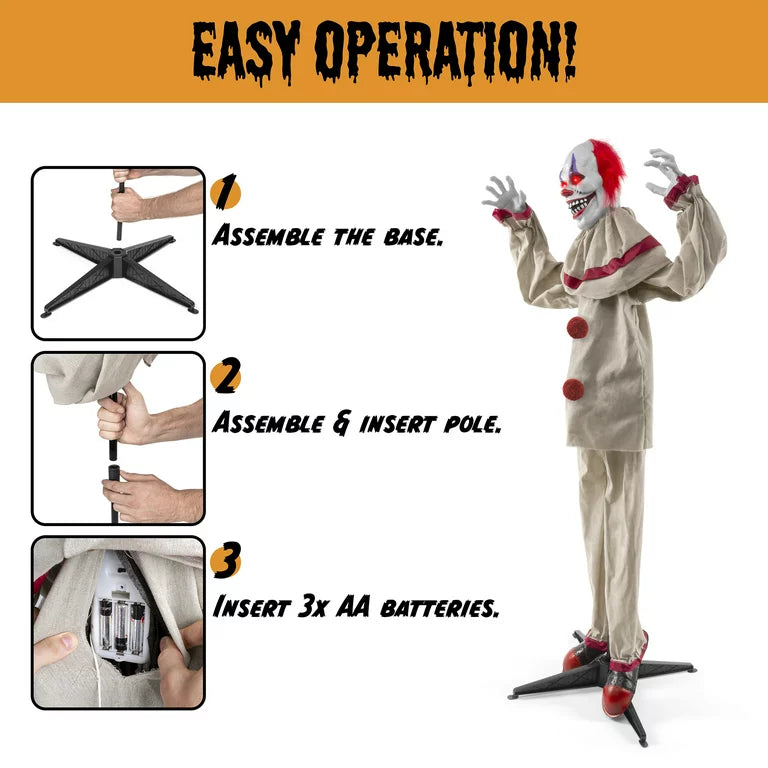 Lifesize Halloween Killer Clown Animatronic