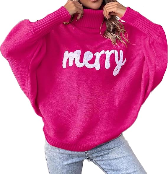 HOLIDAYSAM MERRY CHRISTMAS EMBROIDERED SWEATER