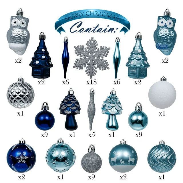 80ct Christmas Ball Ornaments for Tree Decor