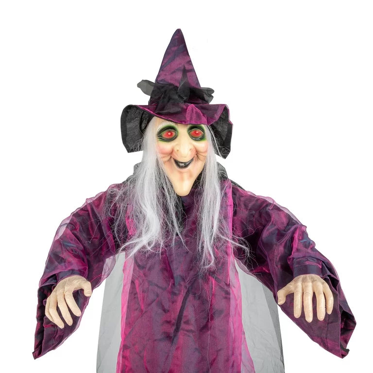 Lifesize Halloween Creepy Witch Scary Animatronic LED