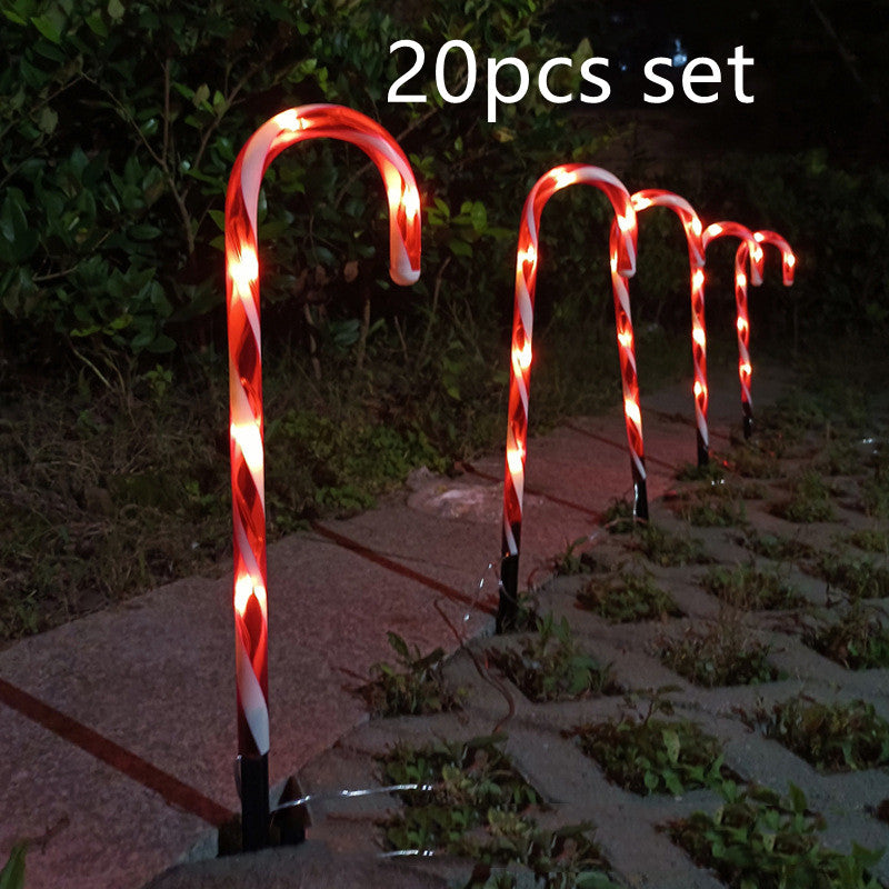 Cane Lights Christmas Outdoor Decor Solar Powered