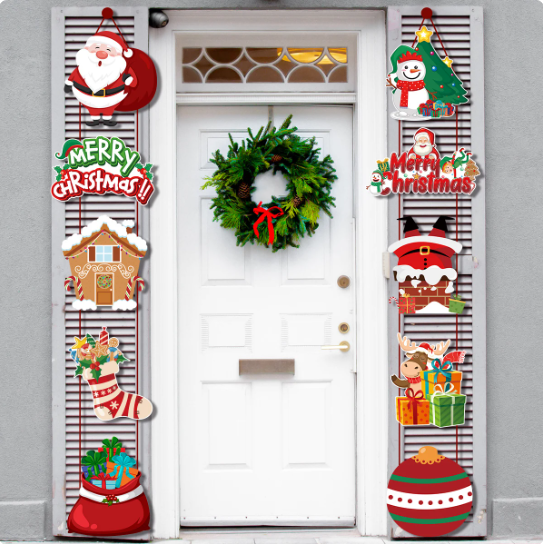 Christmas Hanging Door Banner Outdoor Decor