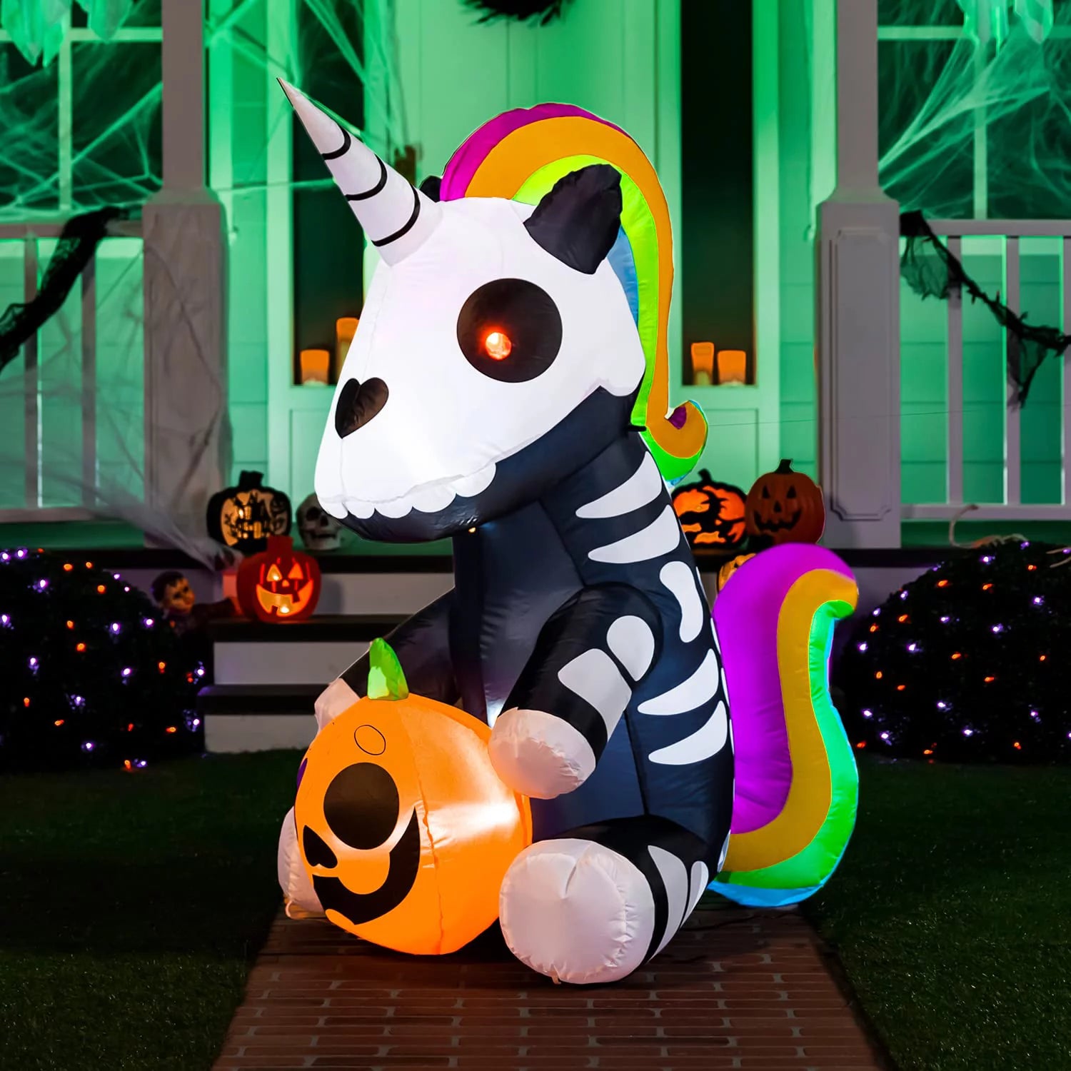 Sitting Skeleton Unicorn Inflatable