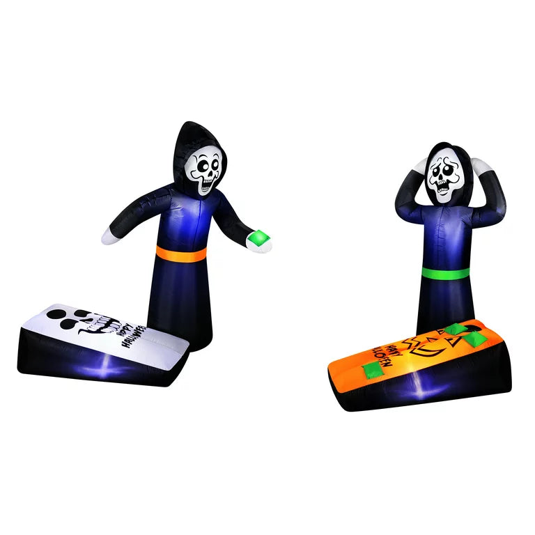 Halloween Reapers Playing Corn Hole Inflatable Decoration