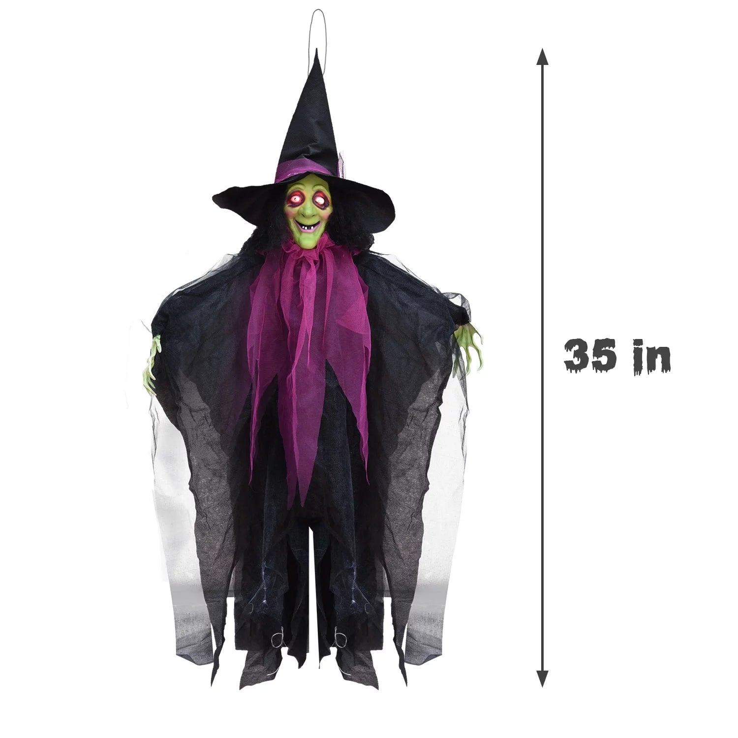 Lifesize Spirit Halloween Animated Hanging Witch Eyes Bright Scary Animatronic Outdoor Indoor Decoration LED