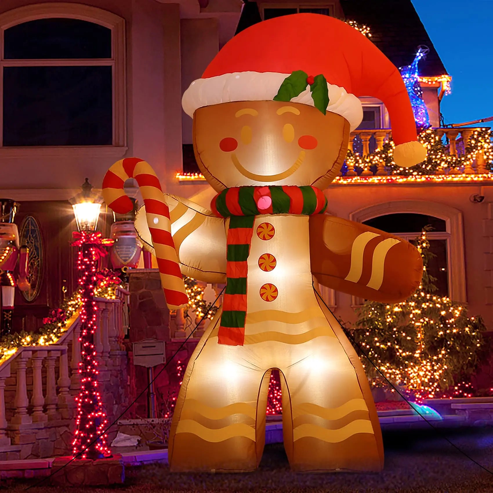 Christmas Inflatable Outdoor Decor 2.2m Gingerbread Man