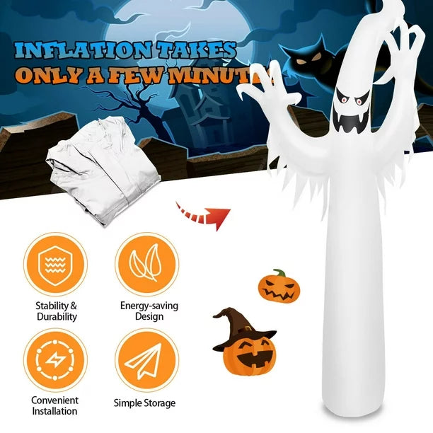 12Ft Giant Halloween Ghost Inflatable LED