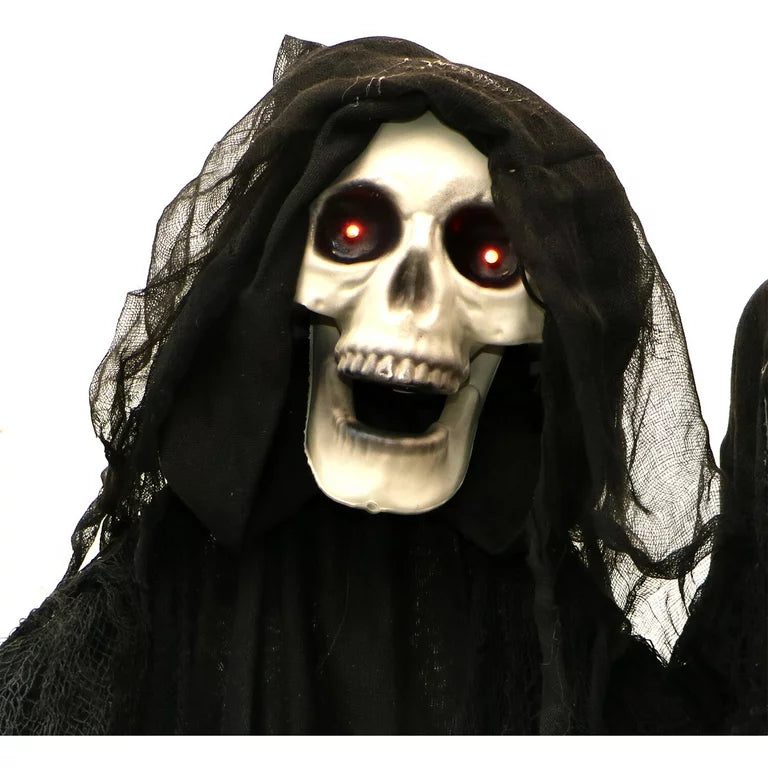 Lifesize Spirit Halloween Animated Reaper Scary Animatronic Outdoor Indoor Decoration LED