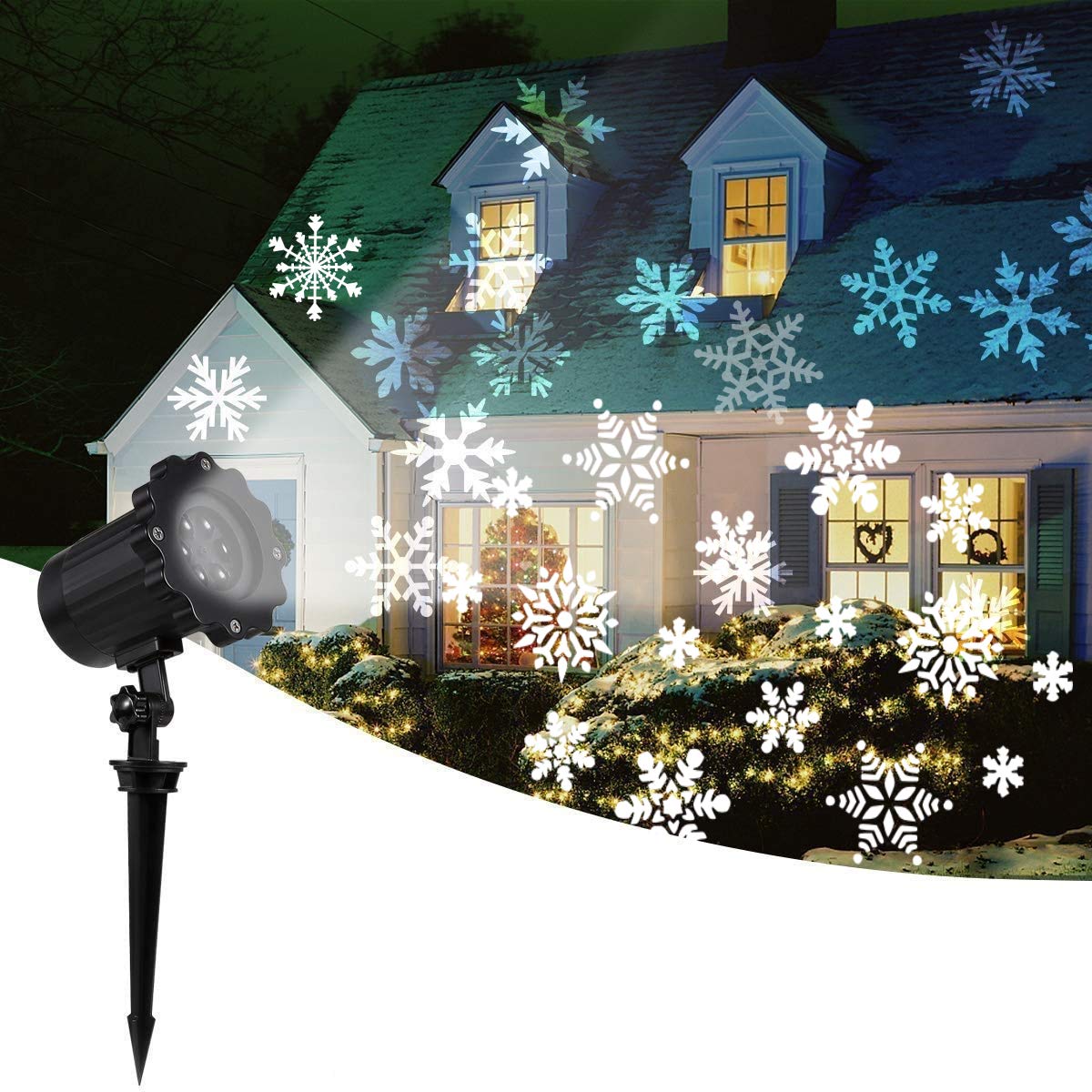 LED Christmas Snowflake Laser Light Projector Outdoor Decor