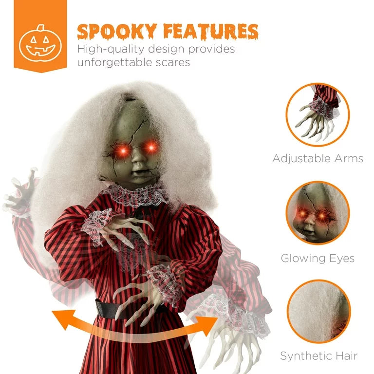 Lifesize Halloween Scary Doll Animatronic