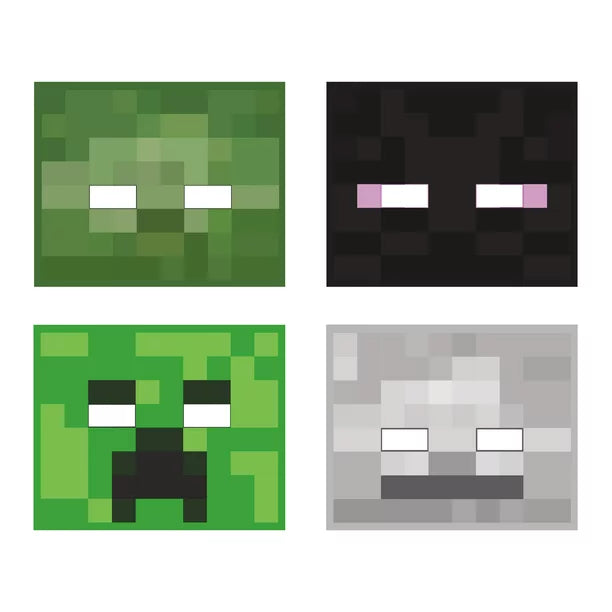 8 - Pack Halloween Minecraft Party Masks