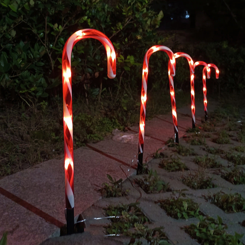 Cane Lights Christmas Outdoor Decor Solar Powered