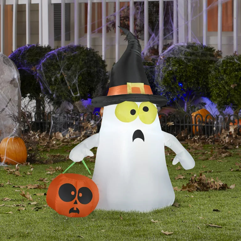 Halloween LED Trick Or Treat Ghost Inflatable Decoration