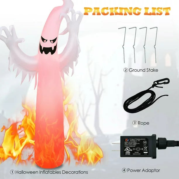 12Ft Giant Halloween Ghost Inflatable LED