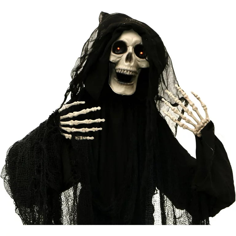 Lifesize Spirit Halloween Animated Reaper Scary Animatronic Outdoor Indoor Decoration LED