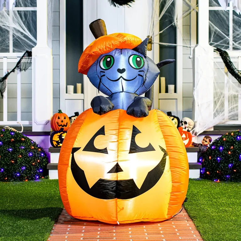 Halloween Animated Kitty Cat Inflatable Decoration