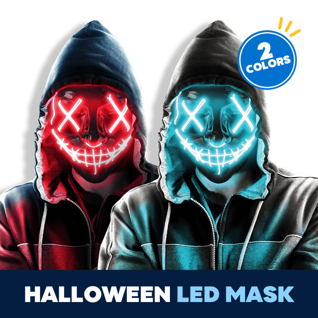 Halloween 2 PACK LED Mask Cosplay Costume